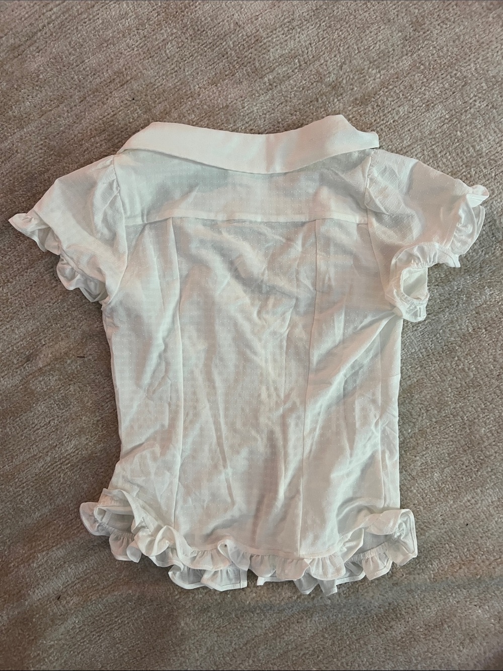 Urban Outfitters White Ruffle-Trim Button Front Blouse - Picture 2 of 2